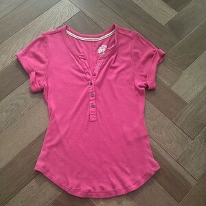 Anthropologie ribbed pink tee